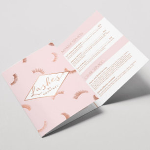 Carte Trois Volets Beaucoup de Lashes Lash Salon Rose/Rose Gold Broch