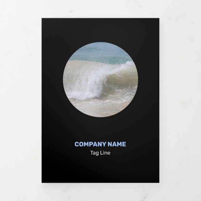 Carte Trois Volets Bleu Affable Noir et Blanc Neige (Page de couverture)