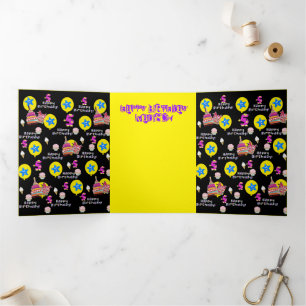 Carte Trois Volets Bonne 5e carte d'anniversaire, #5 Noir