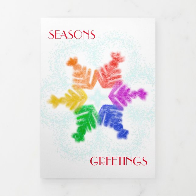 Carte Trois Volets Carte de vacances Snowflo Rainbow (Page de couverture)