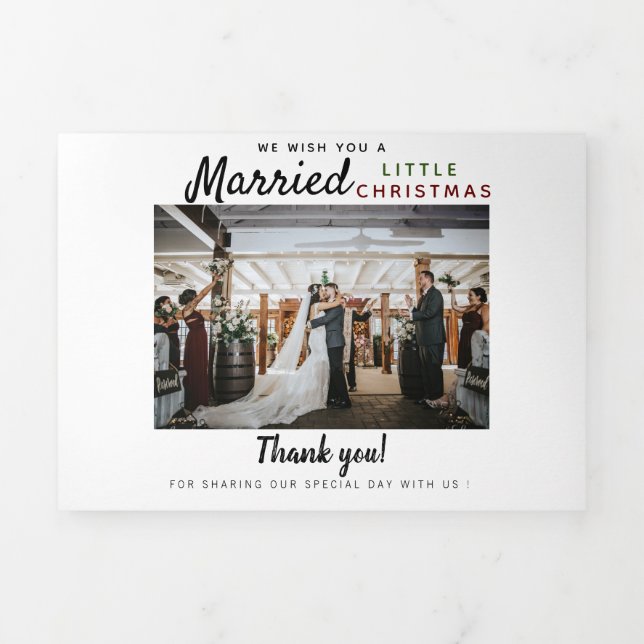 Carte Trois Volets Carte pliée à trois lettres Merci Mariage de vacan (Page de couverture)