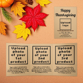 Carte Trois Volets Carte triangulaire Brown Thanksgiving Light Busine