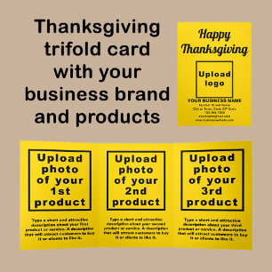 Carte Trois Volets Carte triangulaire Jaune de Thanksgiving Business