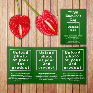 Carte Trois Volets Carte triangulaire verte Valentine Affaires