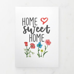 Carte Trois Volets Citation Bonheur Maison Douce Maison Fleurs