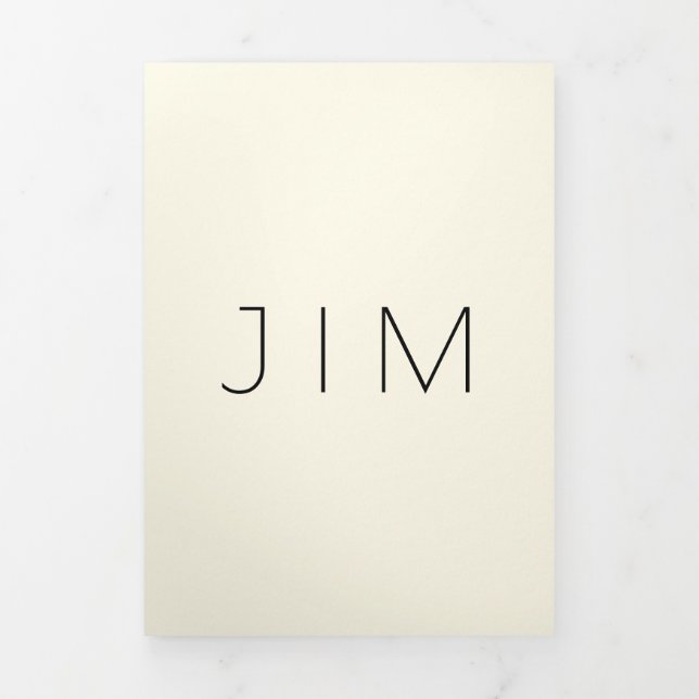 Carte Trois Volets Cream Classic Formal minimum Mariage (Page de couverture)