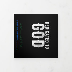 CARTE TROIS VOLETS DÉDIÉ À DIEU COOL PERSONNALISABLE TEXTE BLANC
