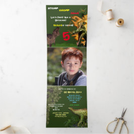 Carte Trois Volets Dinosaure rugissant T-rex animaux éteints