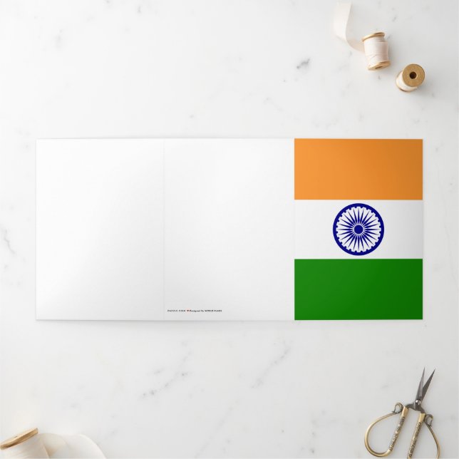 Carte Trois Volets Drapeau de l'Inde (Extérieur)