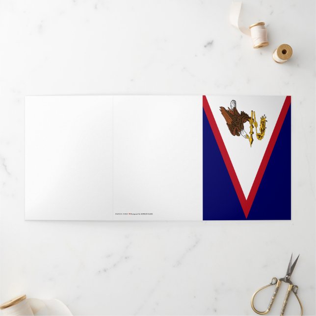 Carte Trois Volets Drapeau des Samoa américaines (Extérieur)