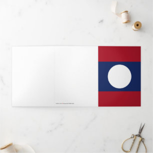 Carte Trois Volets Drapeau du Laos