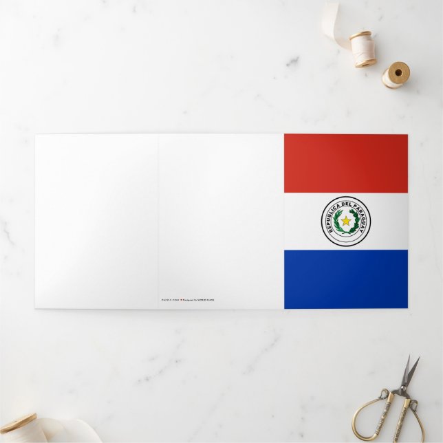 Carte Trois Volets Drapeau du Paraguay (Extérieur)