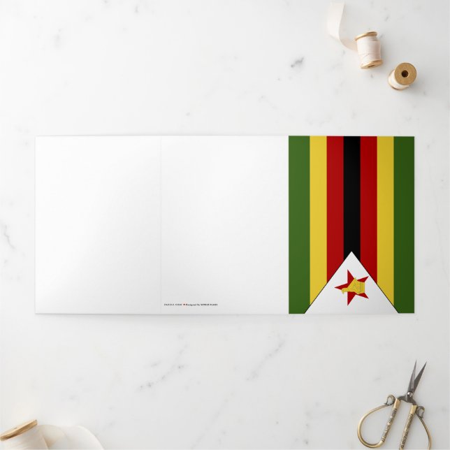 Carte Trois Volets drapeau du Zimbabwe (Extérieur)