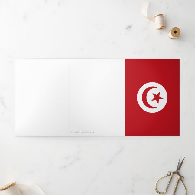 Carte Trois Volets Drapeau tunisien (Extérieur)