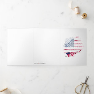 Carte Trois Volets Drapeau USA