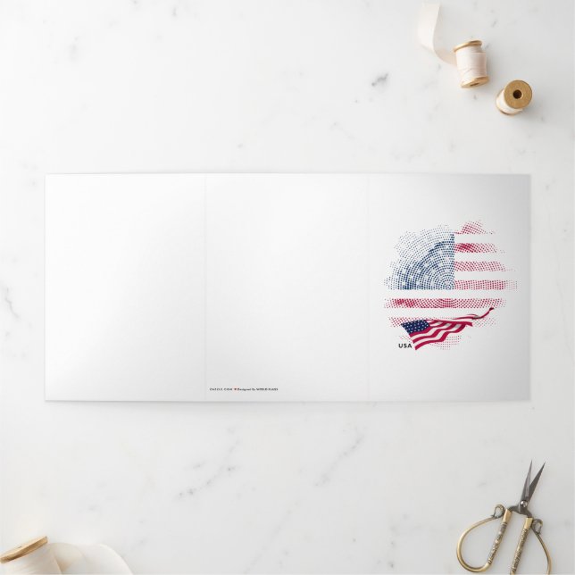 Carte Trois Volets Drapeau USA (Extérieur)