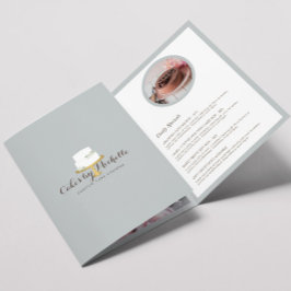 Carte Trois Volets Elégant gâteau blanc avec florale boulangerie Broc