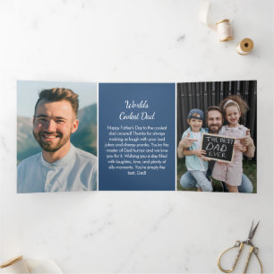 Carte Trois Volets Fête des pères Meilleur papa Jamais Photo