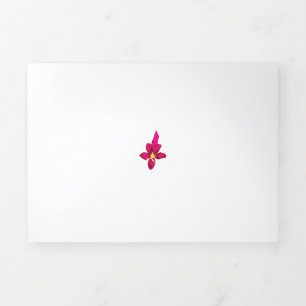 Carte Trois Volets Fille Design, Or Léger, Rouge Purplish