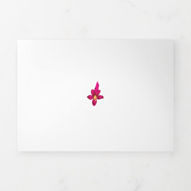 Carte Trois Volets Fille Design, Or Léger, Rouge Purplish (Page de couverture)