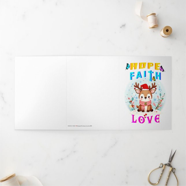 Carte Trois Volets Hope Faith Love (Extérieur)