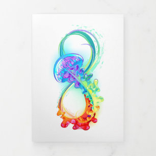 Carte Trois Volets Infinity avec Rainbow Jellyfish