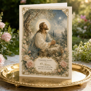 Carte Trois Volets Jésus à Gethsemani Prière de reddition catholique 