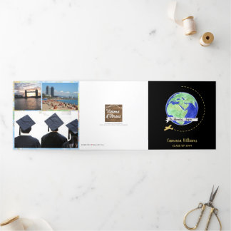 Carte Trois Volets L'aventure commence la photo de graduation