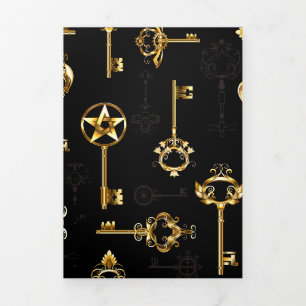 Carte Trois Volets Les Patters de Seamless avec Golden Keys
