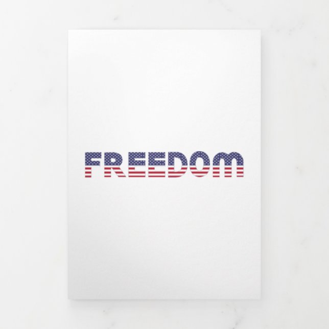 Carte Trois Volets Liberté drapeau américain pour patriotique et libe (Page de couverture)