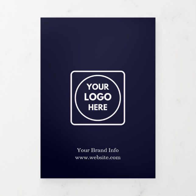 Carte Trois Volets Logo d'entreprise bleu marine | Conception pliée p (Page de couverture)