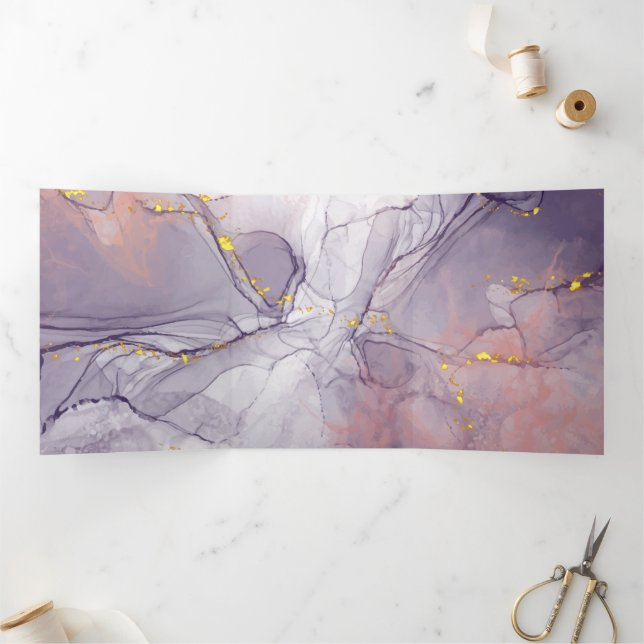 Carte Trois Volets Marbre violet et or (Intérieur)