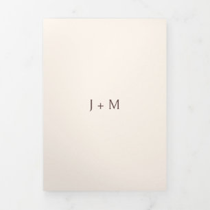 Carte Trois Volets Mariage Moderne Formel Chocolat Marron