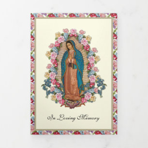 Carte Trois Volets Mémorial funéraire catholique Rose de Guadalupe