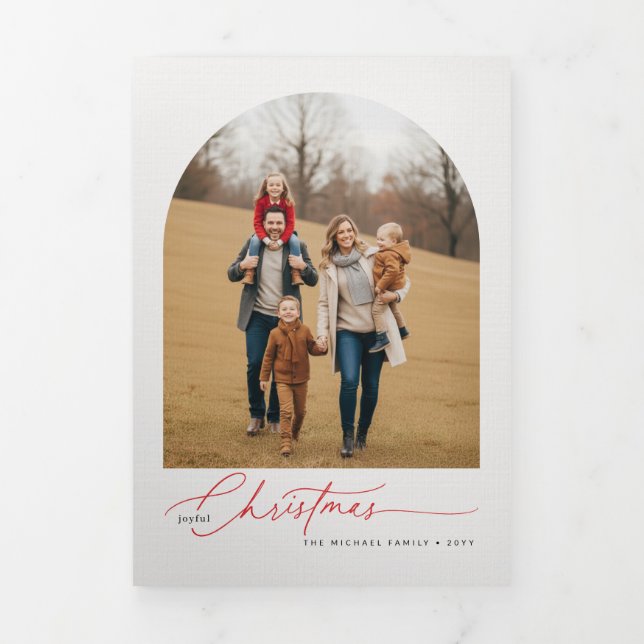 Carte Trois Volets Merry Christmas Arch Multi Photo Gallery Family (Page de couverture)