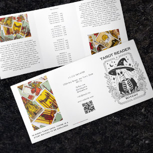 Carte Trois Volets Mystique Gothique Noir Et Blanc Conception Tarot S