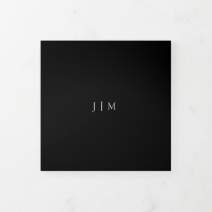 Carte Trois Volets Noir Formel Moderne Mariage Simple