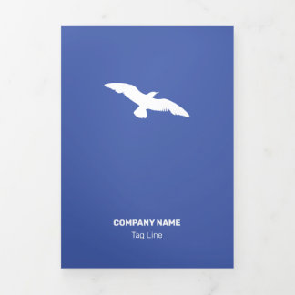 Carte Trois Volets Oiseau volant plat monochrome moyen
