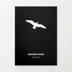 Carte Trois Volets Oiseau volant plat monochrome moyen