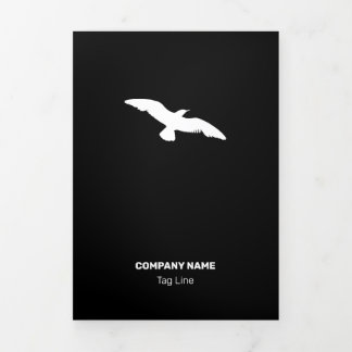 Carte Trois Volets Oiseau volant plat monochrome moyen
