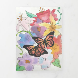 Carte Trois Volets Papillon amoureux Papillons dans le jardin