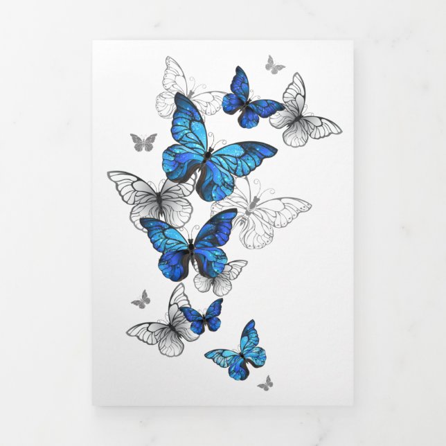 Carte Trois Volets Papillons volants bleus Morpho (Page de couverture)