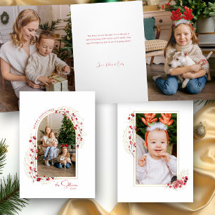 Carte Trois Volets Photo élégant d'arche botanique de Noël