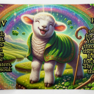 Carte Trois Volets Psaume 23 Tract KJV - Agneau Joyeux