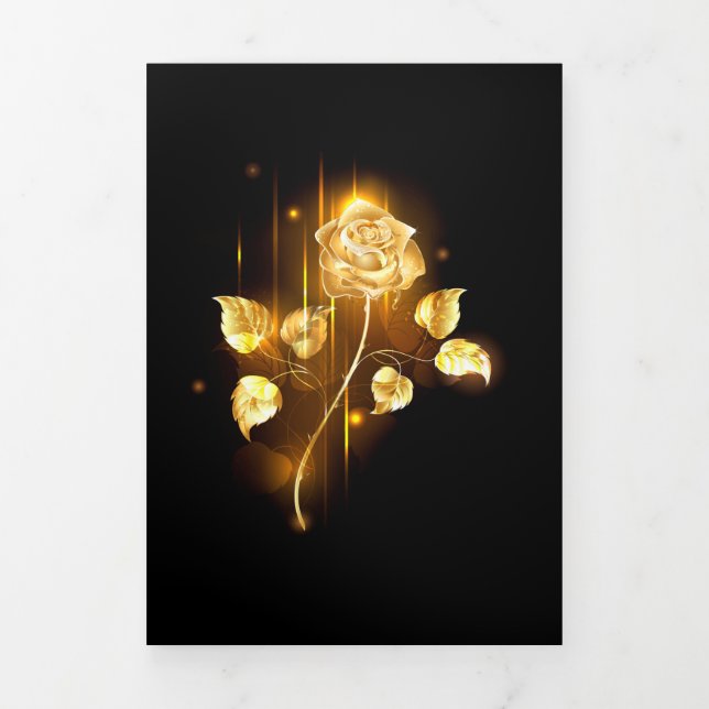 Carte Trois Volets Rose d'or ( rose d'or ) (Page de couverture)