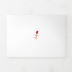 Carte Trois Volets Rose Madder, Rouge lave, design floral