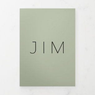 Carte Trois Volets Sage Grey Classic Formel Mariage minimal