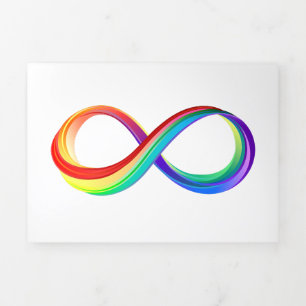 Carte Trois Volets Symbole d'infinité arc-en-ciel stratifié