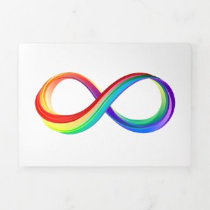 Carte Trois Volets Symbole d'infinité arc-en-ciel stratifié