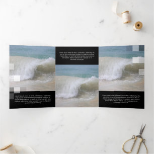 Carte Trois Volets Transparence contemporaine en noir fin